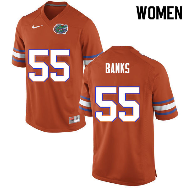 Women #55 Noah Banks Florida Gators College Football Jerseys Sale-Orange